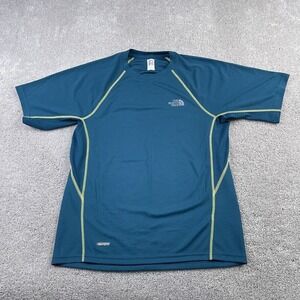 North Face Shirt Mens Small Blue‎ Performance Tech Vapor Wick Base Layer Hiking
